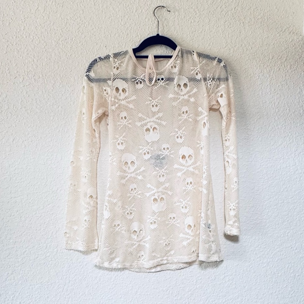 Royal Bones Cream Lace Top